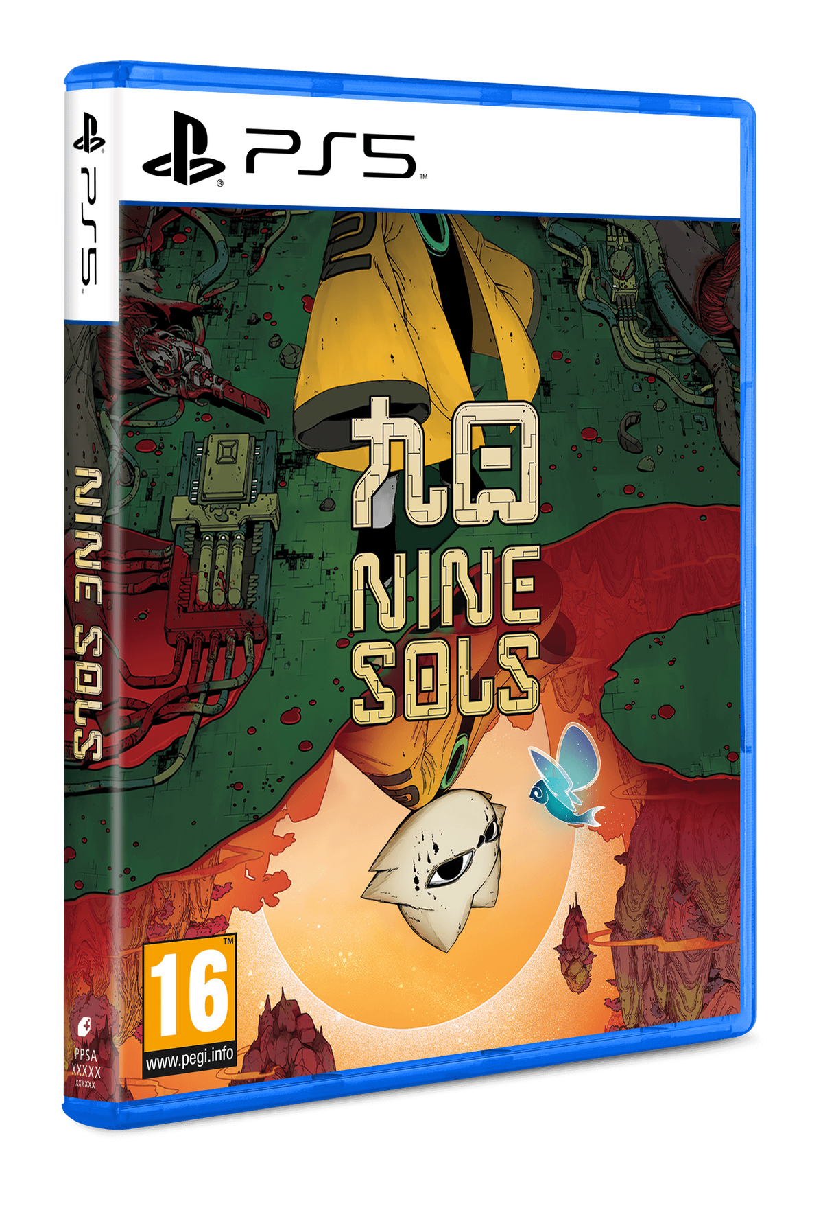 Custodia del gioco per PS5. L'artwork di copertina presenta un personaggio in giallo, il titolo del gioco e un simbolo di classificazione. Lo sfondo è verde e rosso.