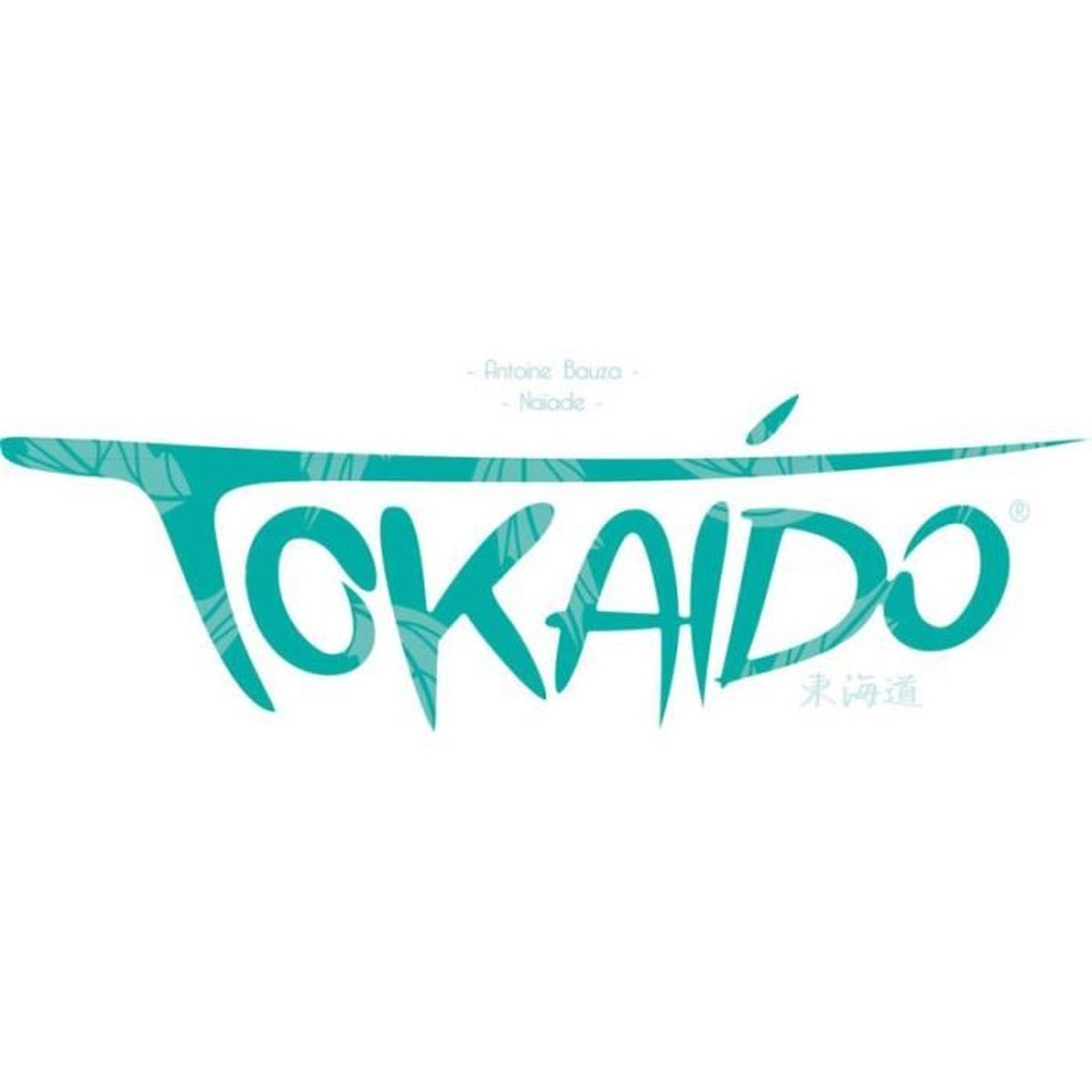 Das Tokaido-Logo ist türkis auf weißem Grund. Es hat ein stilisiertes 'T' mit Wellendesign und das Wort 'TOKAIDO' darunter.