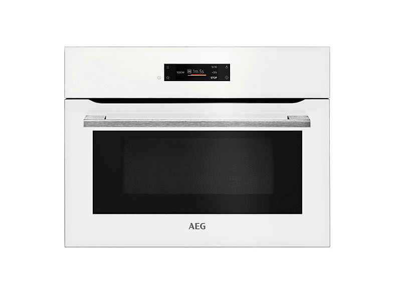 Microondas Grill Compacto - AEG KMK721880W 45 cm, Microondas 1000W, Grill 1900W, Control táctil, 2100 W, Blanco