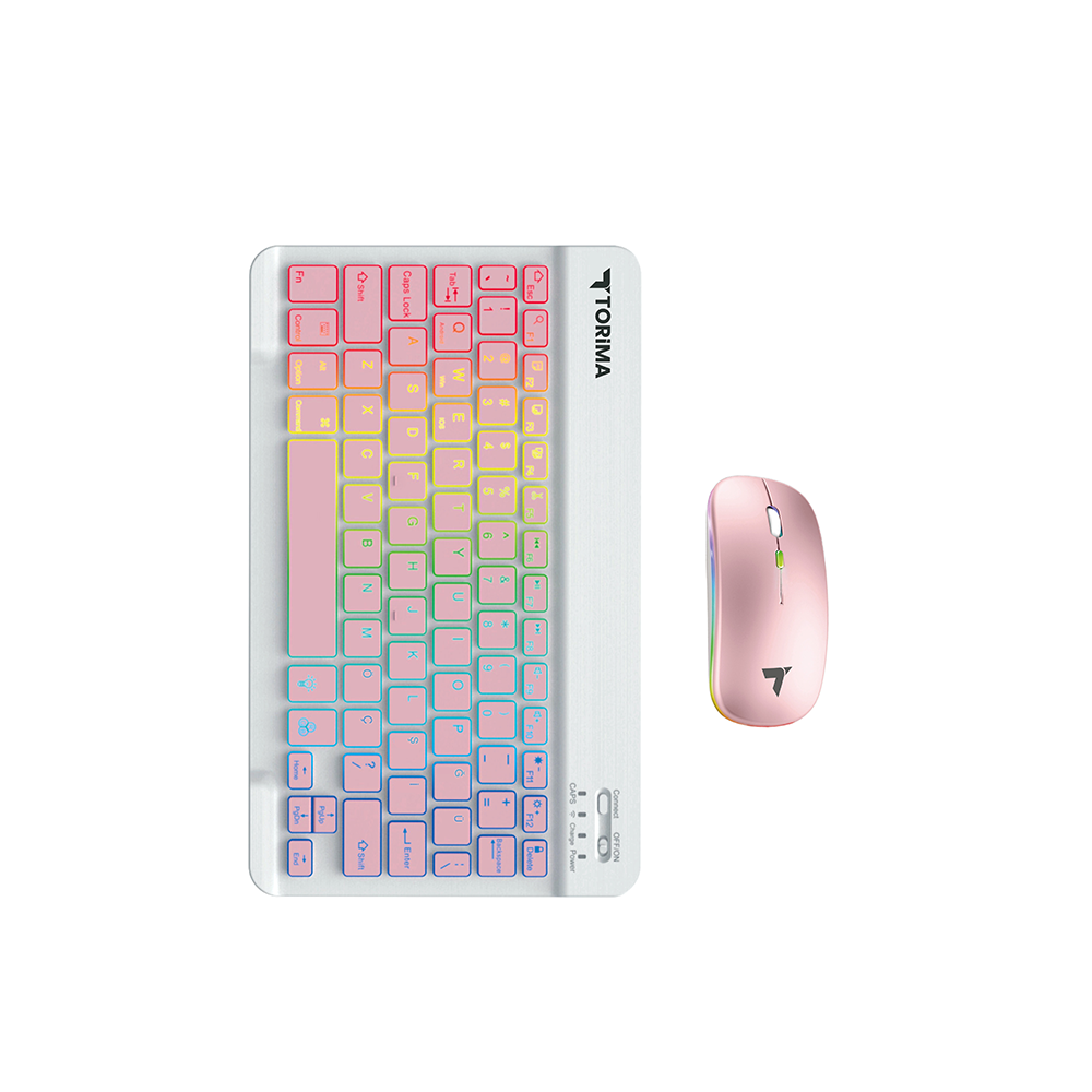 TORIMA TMK-09 Şarj Edilebilir RGB Işıklı Kablosuz Bluetooth Klavye