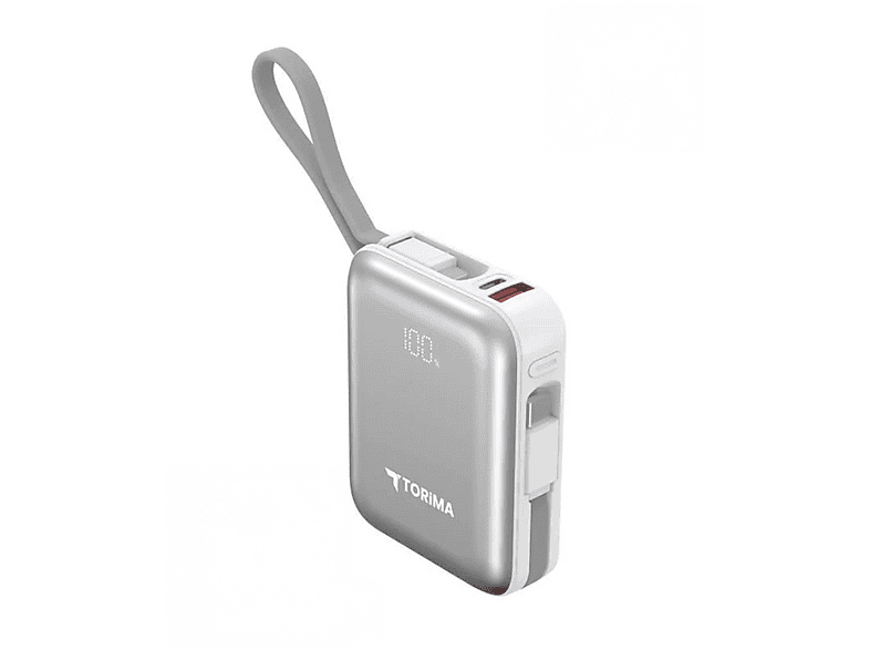 TORIMA TRM-1018  Type-C Lightning 45 W  Dijital Göstergeli Hızlı Şarj 10000 mAh Powerbank Beyaz