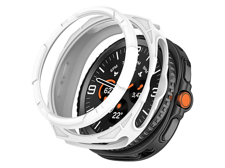 WIGENTO Armor TPU Design Gehäuse Hülle Watch Schutz Hülle (für Samsung Galaxy Watch 8 Classic 46mm)