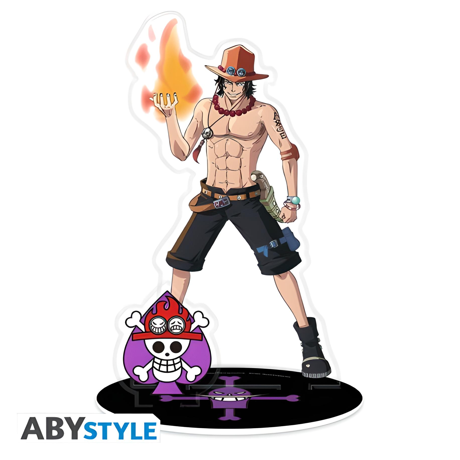 Eine Figur eines Mannes mit Feuer in der Hand. Er trägt einen Hut und hat Tätowierungen. Ein Totenkopf-Logo befindet sich im Vordergrund.