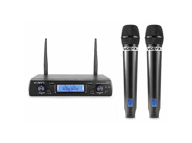 VONYX WM62 2XDRAADLOZE MICROFOON UHF-16K Microfoonset Zwart | MediaMarkt