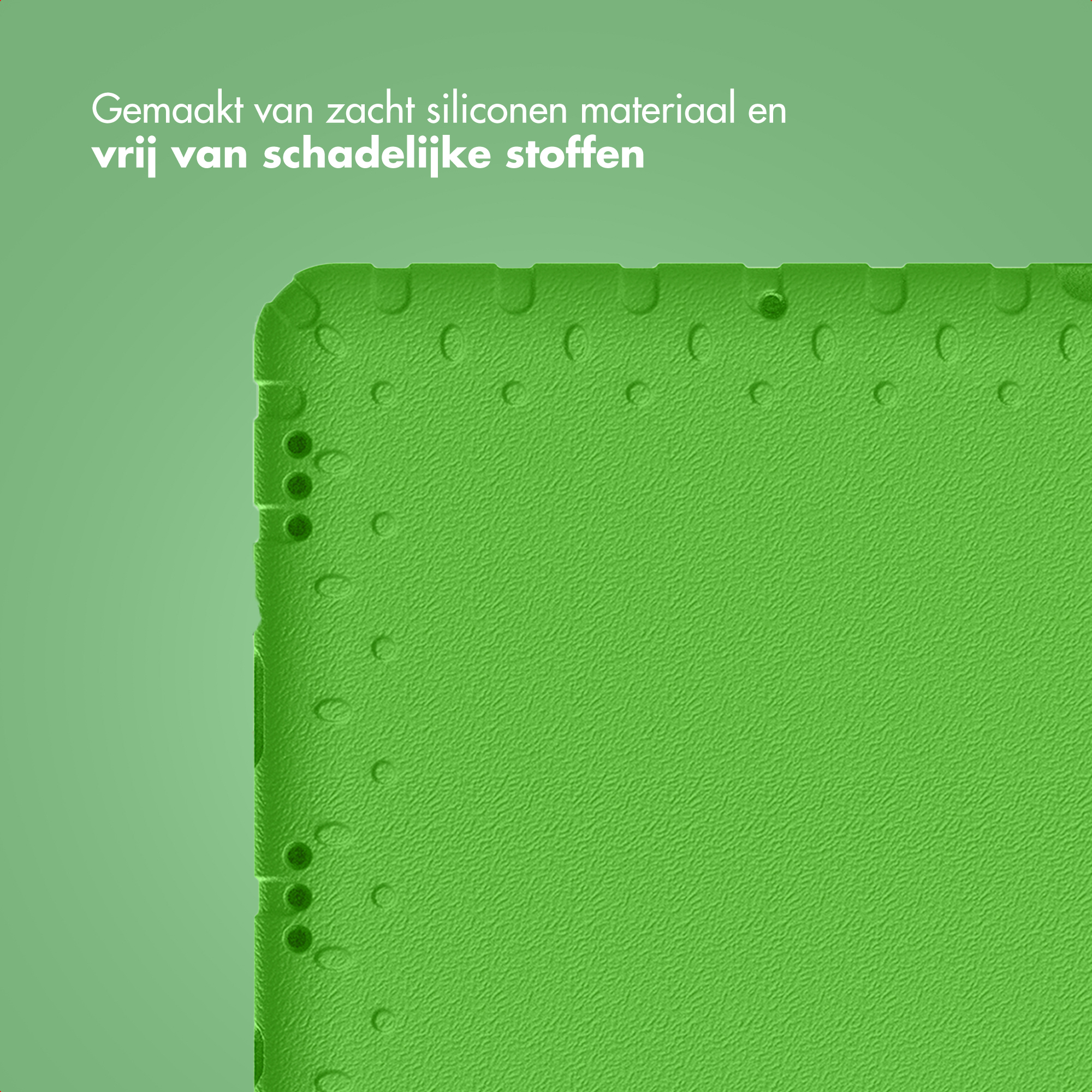 Groen oppervlak met textuur en kleine puntjes. Tekst in het Nederlands.