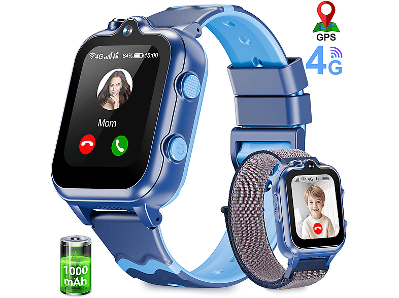 RALIO D35 Kinder Smartwatch ABS Silikon, 200 mm, Blau