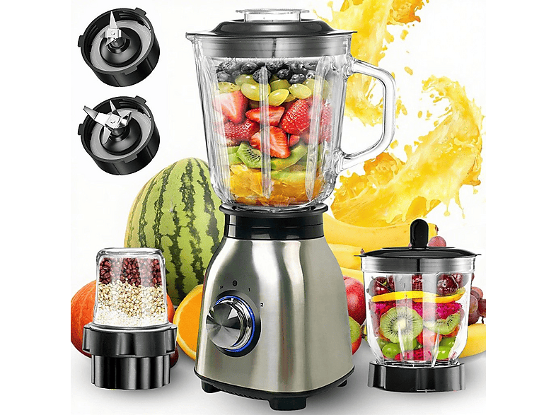 MSOVAEU WL-100 Standmixer Silber (1500 Watt, 1.5 l)