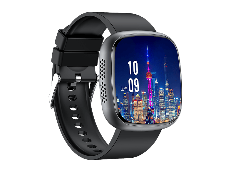 Knauermann NEO 2 (2025) - zwart vierkant - gezondheidshorloge smartwatch, zilver, Durchmesser: 40mm; Dicke: 10,9mm, rond
