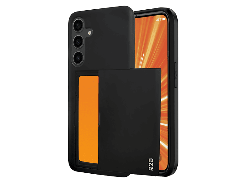 R2B Hülle mit Kartenhalter, Backcover, Samsung, Galaxy S25 FE, Schwartz ...