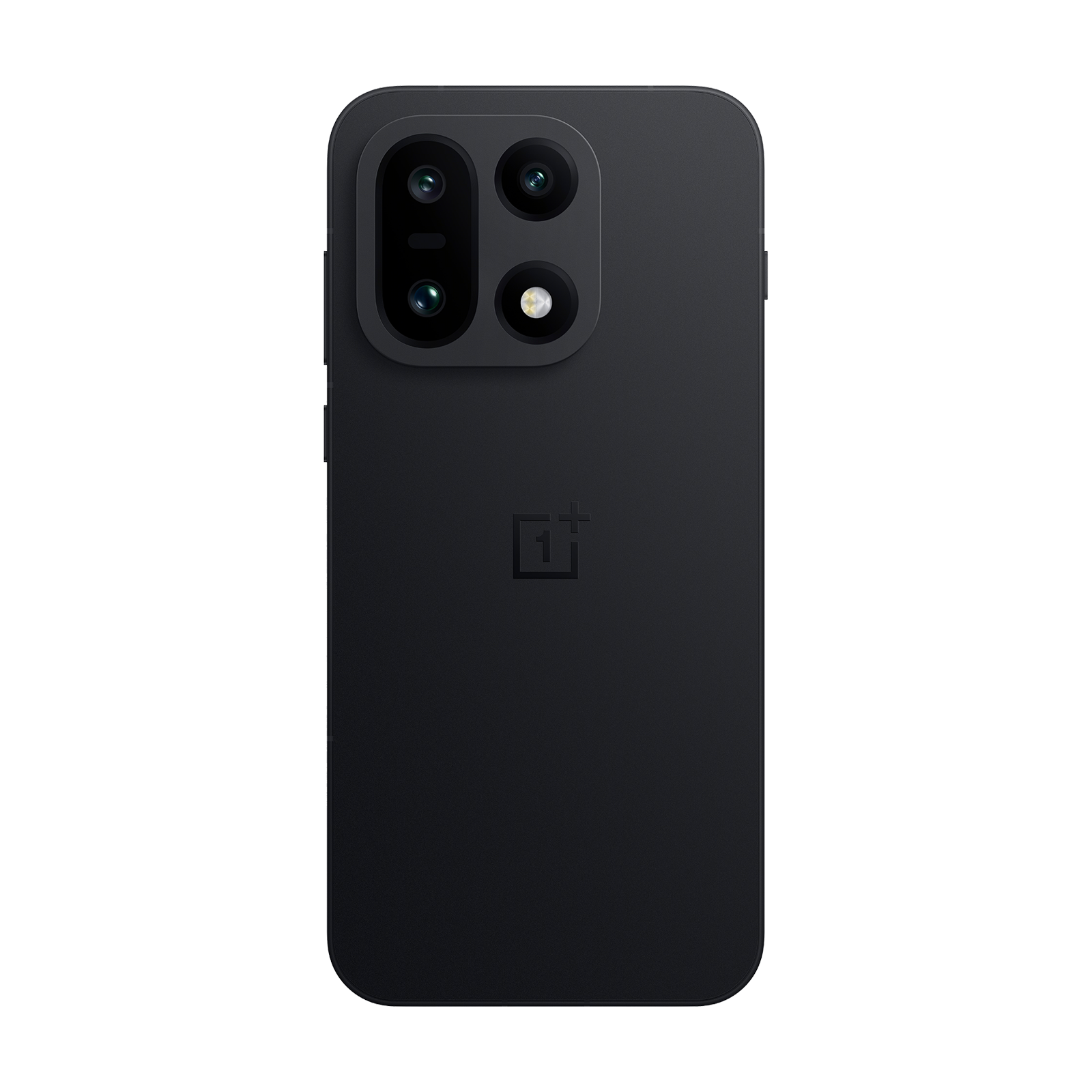 Czarny tył smartfona z układem kamery i logo OnePlus na białym tle.