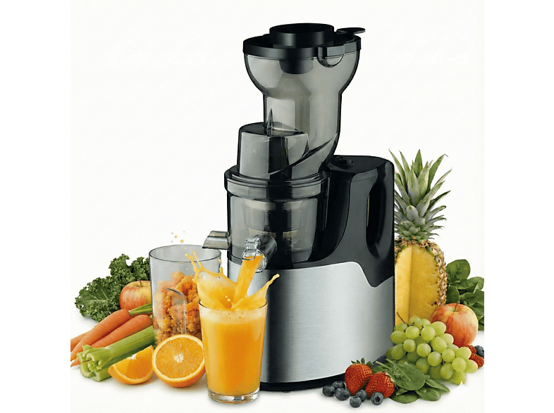UWOT 75mm Öffnung 150W BPA-Frei Edelstahl Slow Juicer 150 Watt, Schwarz