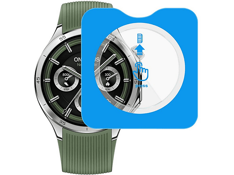WIGENTO Premium Easy Install HD Glas Schutzglas (für OnePlus Watch 3 46mm)