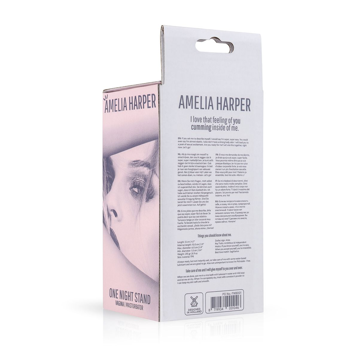 Schachtel mit Text und Produktbild, mit den Worten 'ONE NIGHT STAND'.