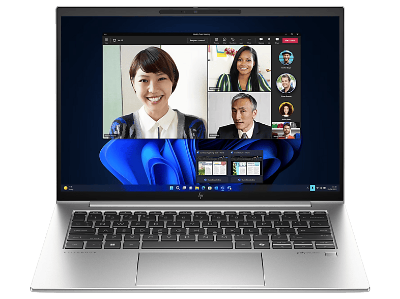 HP C7SR6E8 QWERTZ, Notebook, mit 14 Zoll Display, Intel® Core™ Ultra 5,Intel Core Ultra 5 125H Prozessor, 32 GB RAM, 512 GB SSD, Intel® Arc™ Onboard Graphics, Silber, Windows 11 Pro