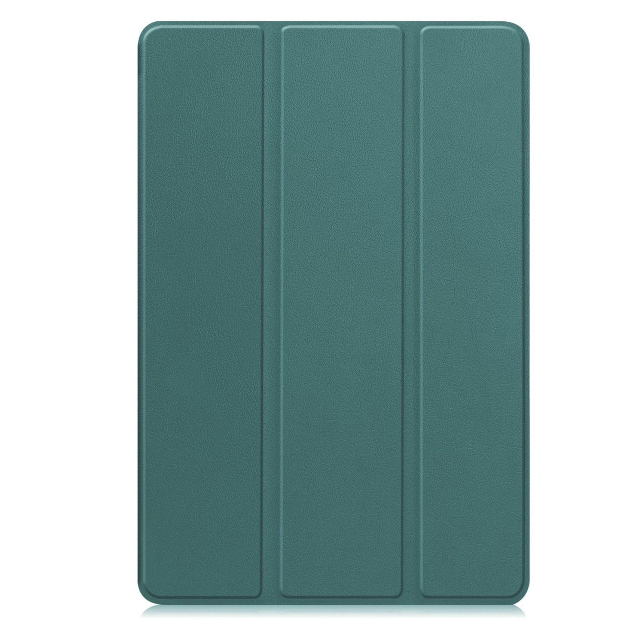 Eine teal Tablet-Hülle in vertikaler Ausrichtung. Es ist ein Tri-Fold-Design mit strukturierter Oberfläche.