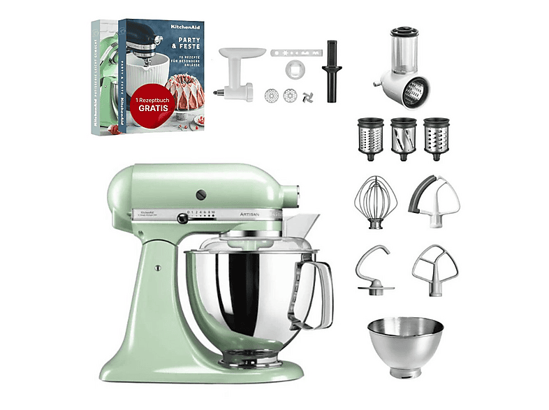 KITCHENAID 5KSM175 Set Küchenmaschine Pistazie (300 Watt)