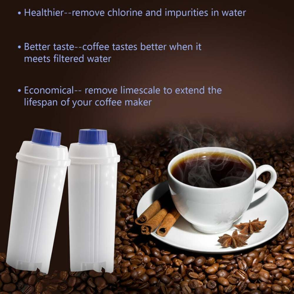 Das Bild zeigt eine Kaffeetasse mit Zimtstangen, Kaffeebohnen und Wasserfiltern. Text hebt gesundheitliche, geschmackliche und wirtschaftliche Vorteile hervor.