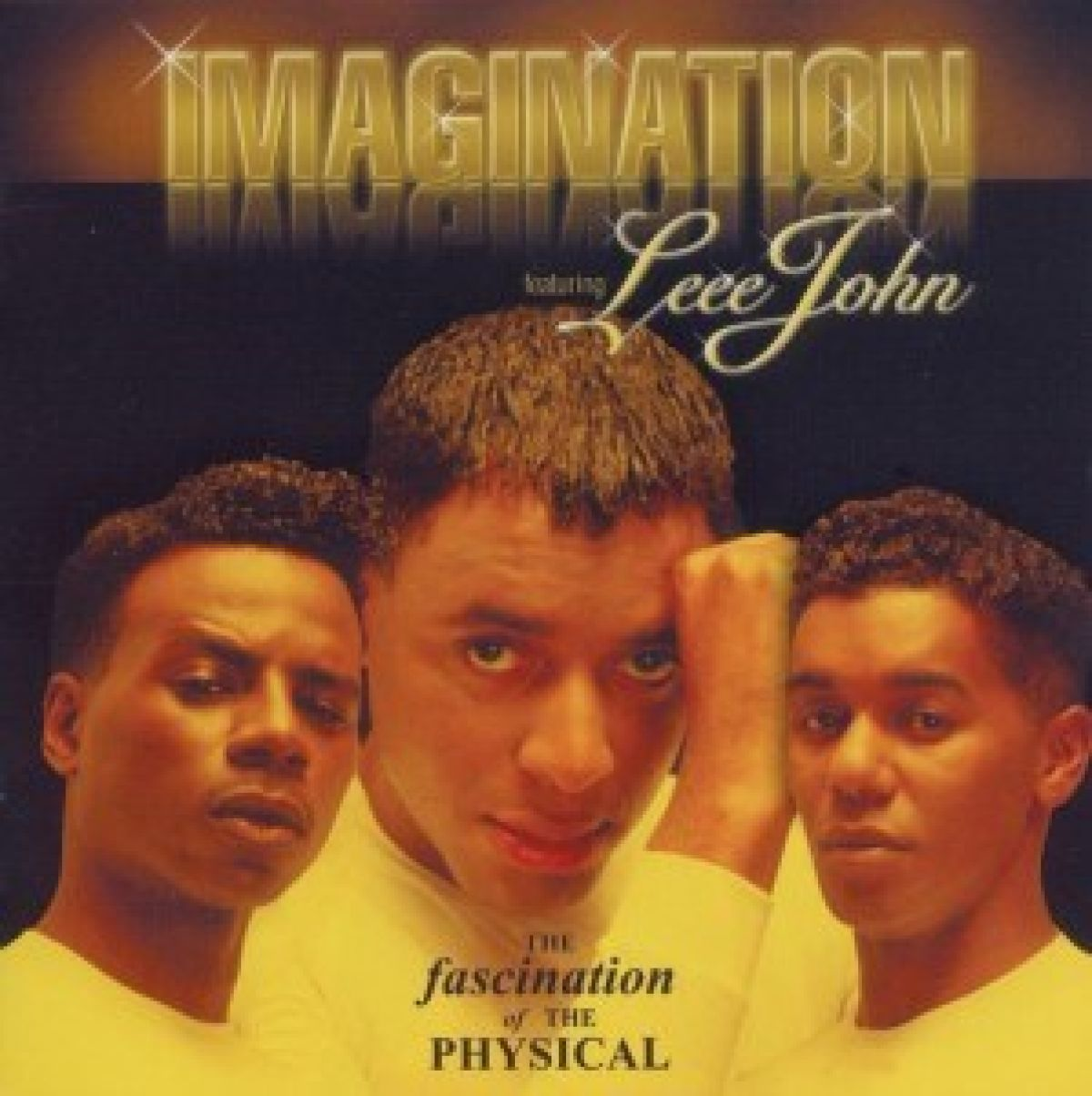 Albumhoes: 3 mannen, Imagination met Leee John. Tekst luidt 'The fascination of the physical'.