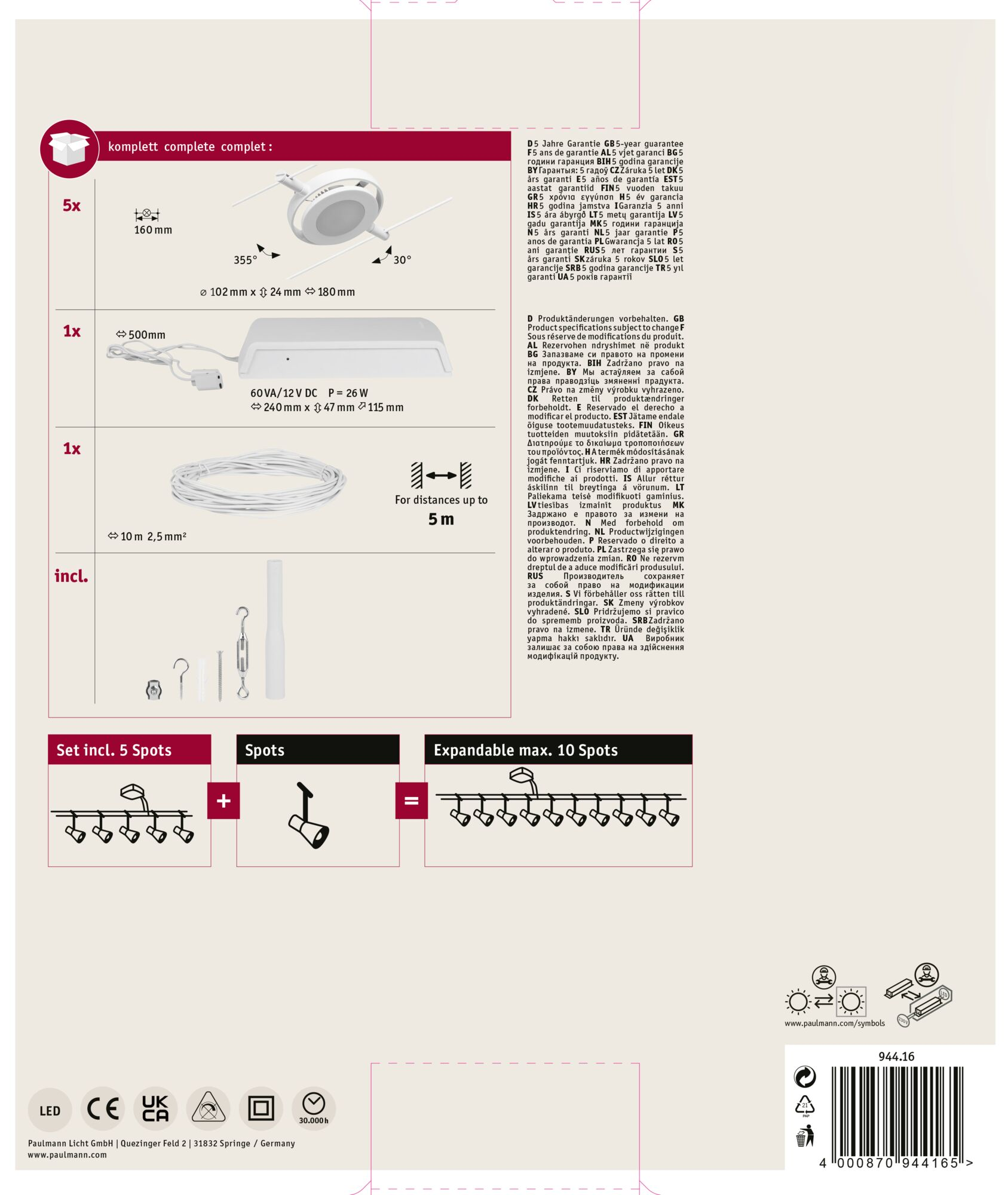 Une fiche d'information produit avec détails et spécifications. Texte et diagrammes présents.