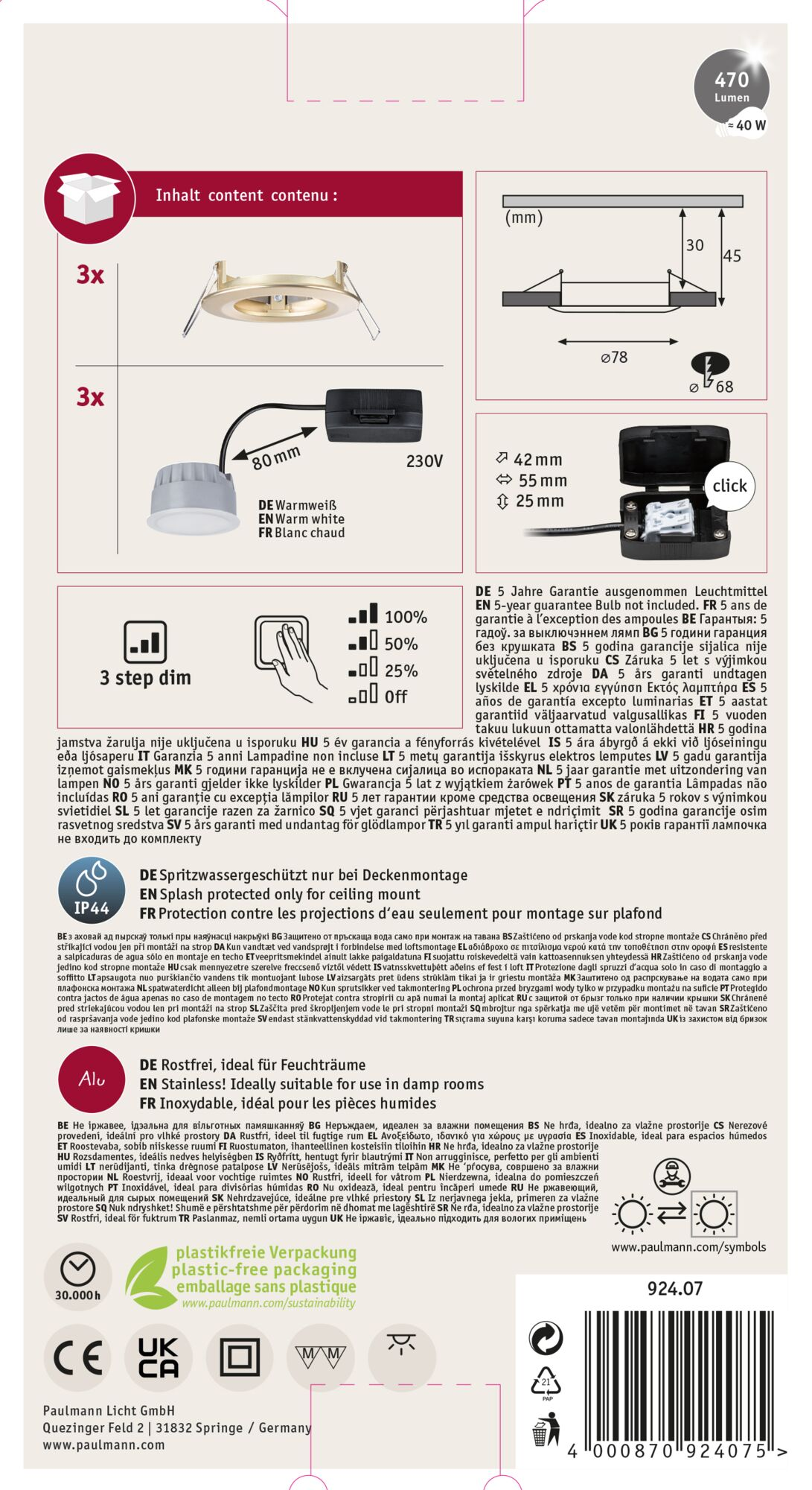 Obraz przedstawia opis produktu ze szczegółami technicznymi i wymiarami.