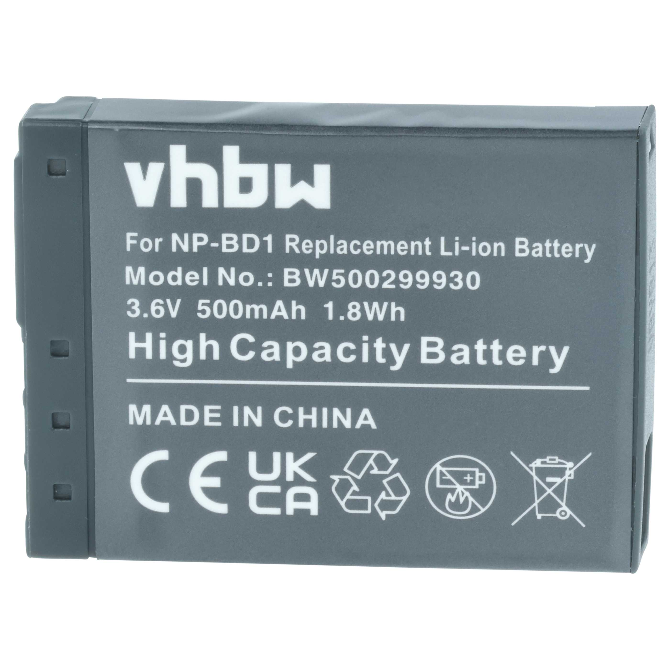Grauer Akku mit weißem Text. Er hat Recyclingsymbole und sagt 'High Capacity Battery' und 'Made in China'.