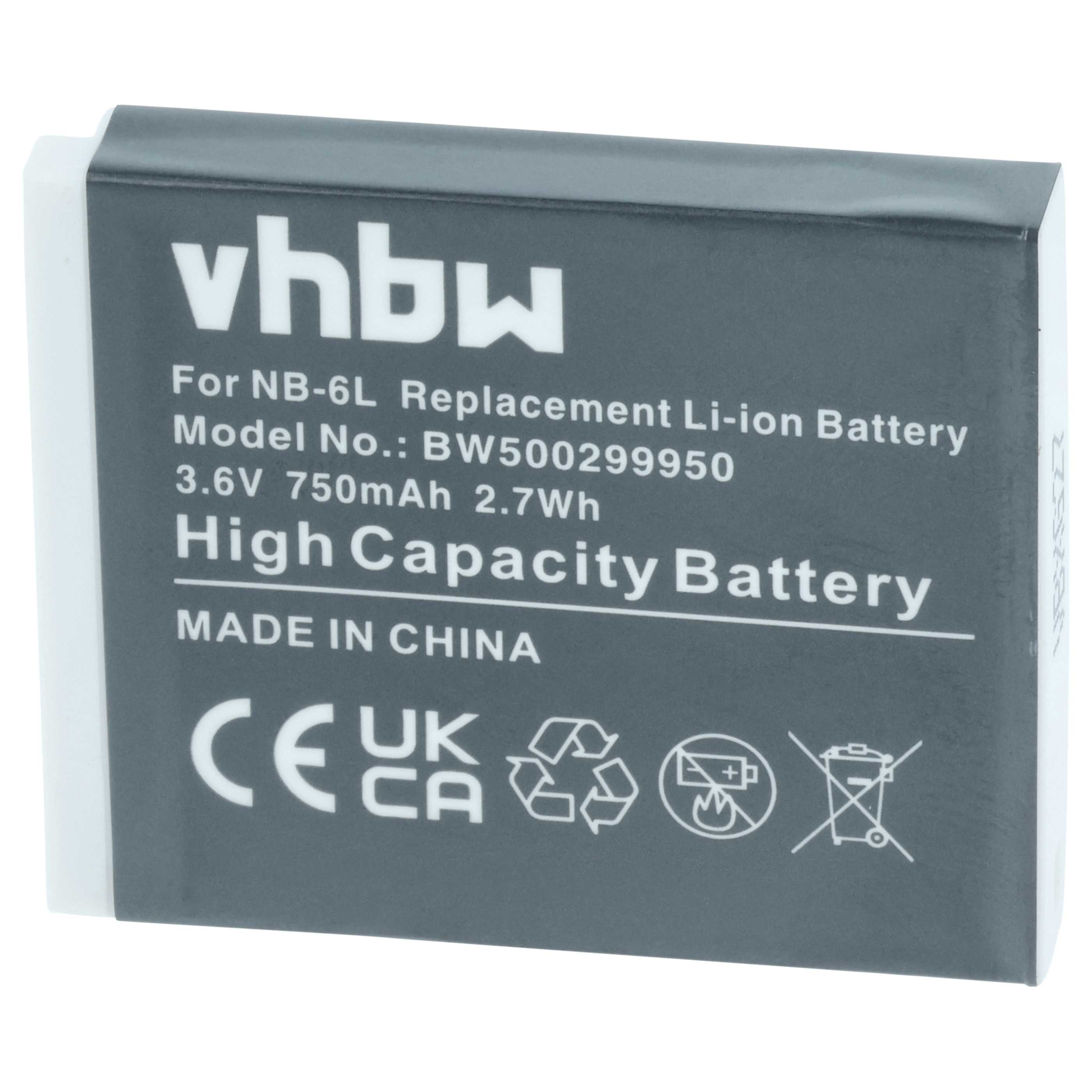 Ein graues Akkupack mit weißem Text. Es hat Recyclingsymbole und die Aufschrift 'High Capacity Battery'.