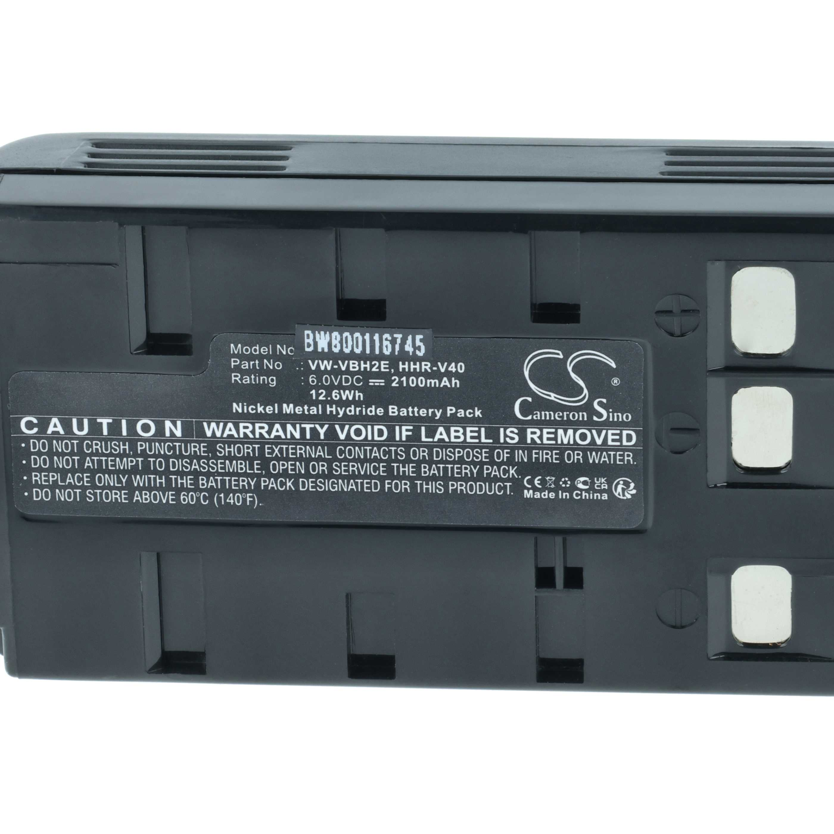 Schwarzes Akkupack mit Warnhinweisen und Produktinformationen. Enthält die Modellnummer BW800116745.