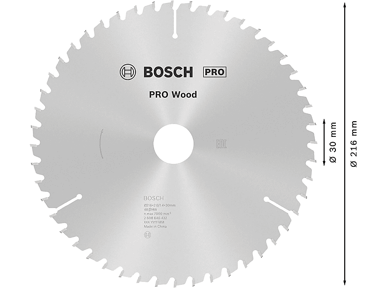 BOSCH 2608640432 Optiline Wood 216 x 30 48 Daire Testere Bıçağı