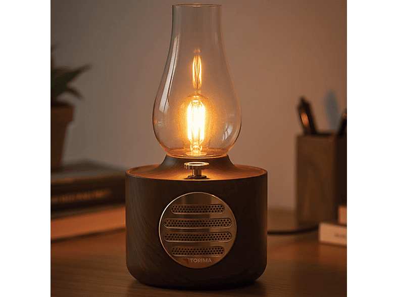 TORIMA D53 Ahşap Vintage Gaz Lambası Taşınabilir Speaker