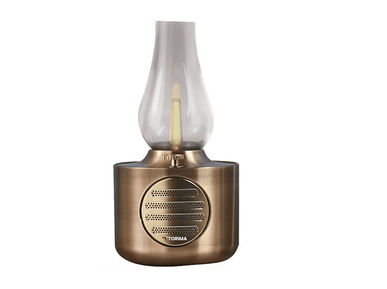 TORIMA D53 Vintage Gaz Lambası Ayarlanabilir Işıklı USB Şarjlı Taşınabilir Speaker Bluetooth Hoparlör Bakır