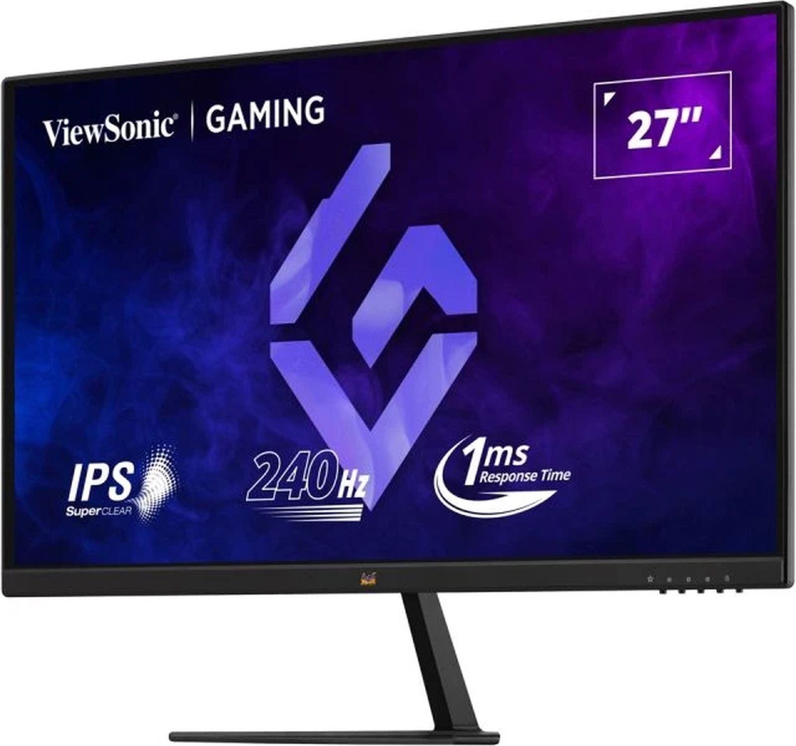 Monitor do gier ViewSonic. Ma 27-calowy ekran, częstotliwość odświeżania 240 Hz i czas reakcji 1 ms.