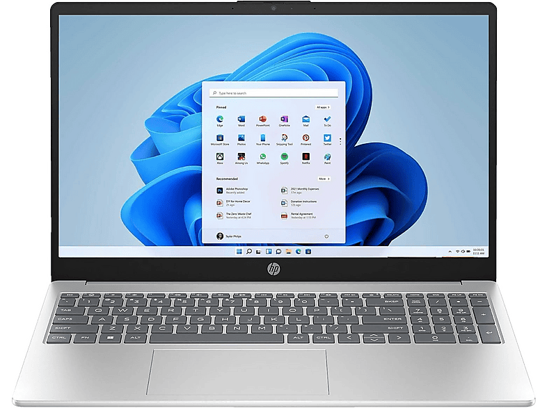 HP | 15,6" | AMD Ryzen 7 5825U | 8 x 4.50 GHz |, Notebook, mit 15,6 Zoll Display, AMD Ryzen™ 7,5825U Prozessor, 16 GB RAM, 512 GB SSD, AMD Radeon™ RX Vega 8, Natural Silver, Windows 11