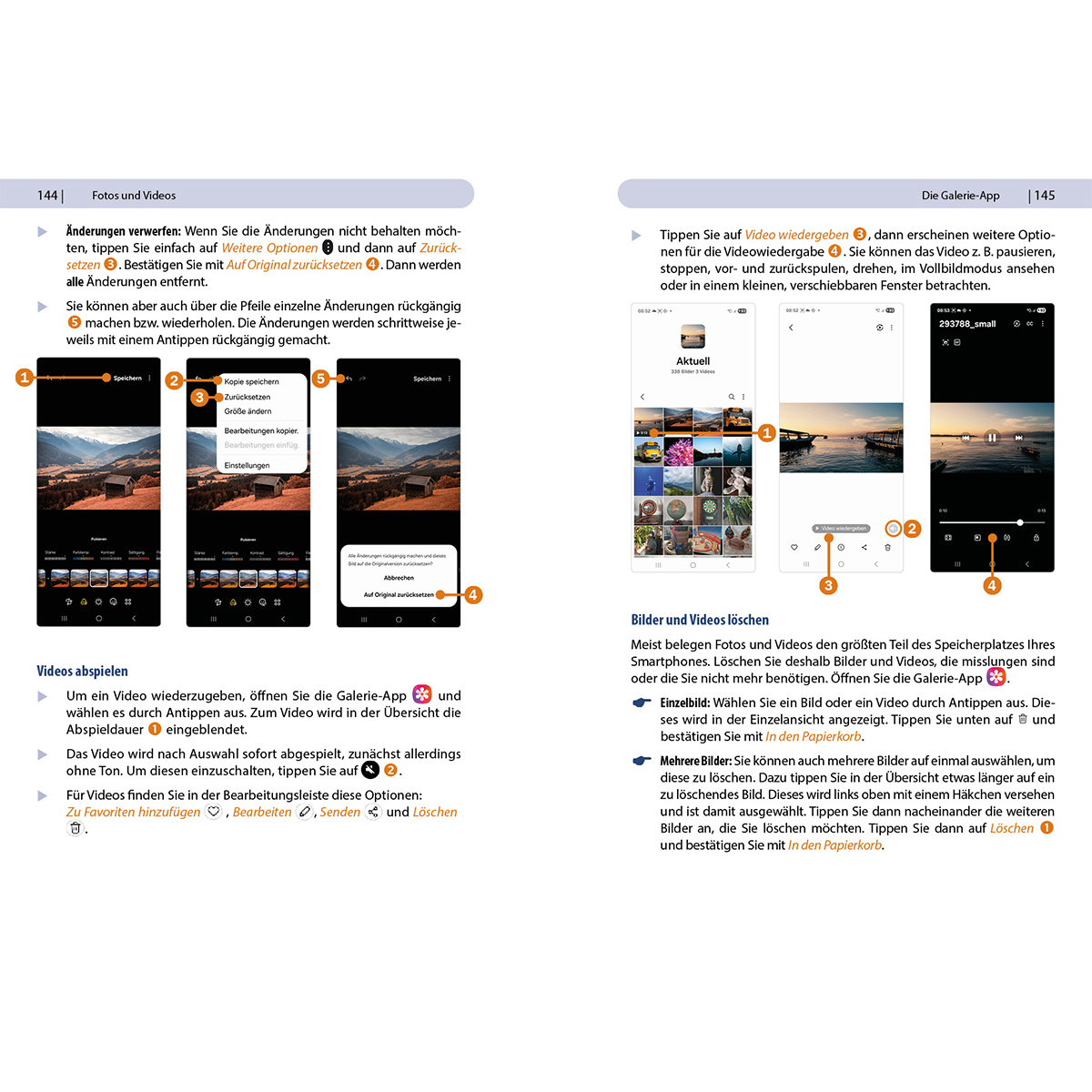 Eine Magazinseite mit Anweisungen zum Bearbeiten und Speichern von Fotos.