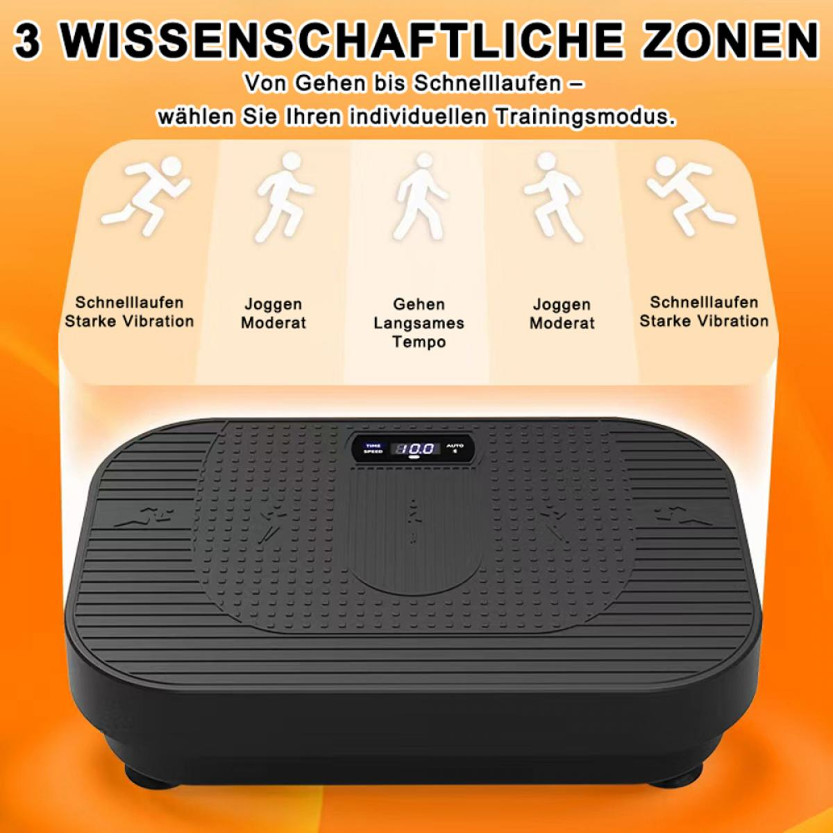 skako vibration deutschland PREISKU Fitnessgerät Ganzkörper mit BT-Musik Vibrationsplatte, Schwarz