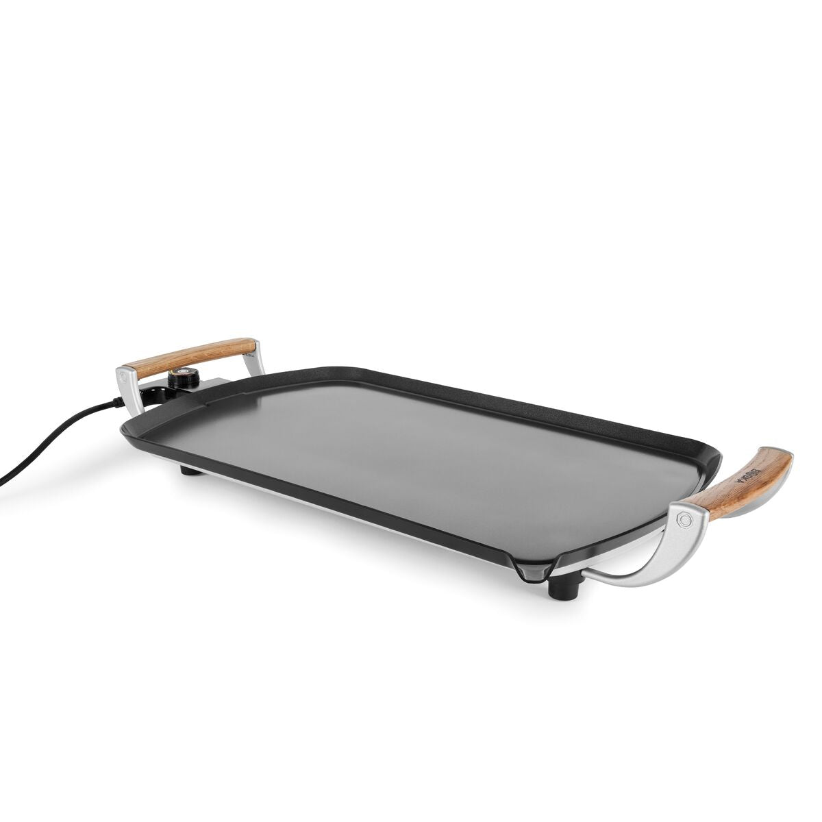 SENYA Elektrische grillplaat XL 2200 W | Groot grilloppervlak 51 x 25 cm antiaanbaklaag, steenlook coating | Plancha Grill Thermostaat verstelbaar | Vaatwasmachinebestendige reiniging, zwart