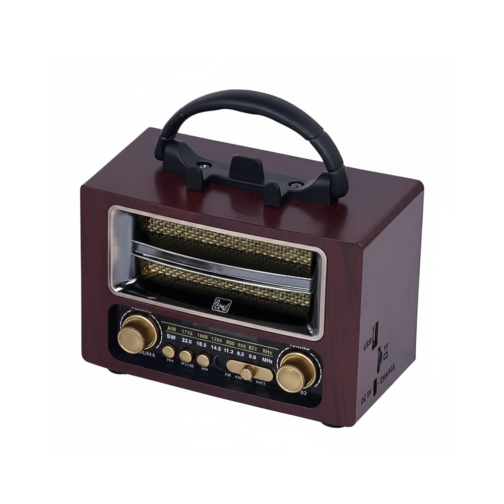 TORIMA Ns-02 Nostajik Radyo Bluetooth Hoparlör Kahverengi