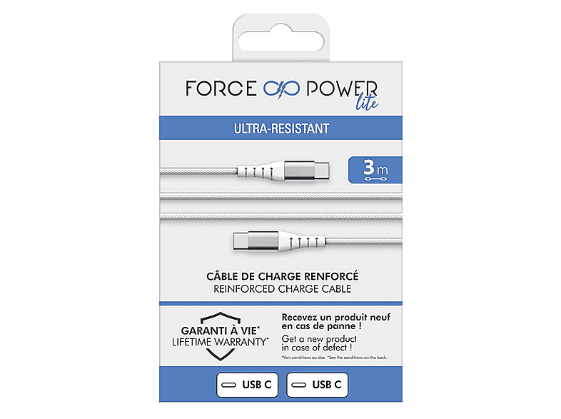 Cable USB | FORCE POWER FPCSCBLAMFI1.2MRG, USB 3.0, USB-A, Lightning ...