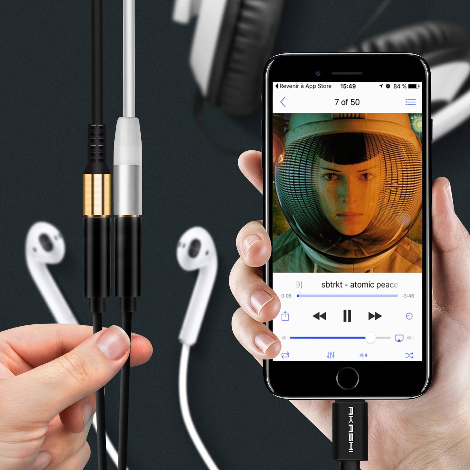 Cavo Audio USB-C A 3.5 Mm Retrattile | Adattatore Intrecciato Per Auto, Cuffie E Smartphone | Hi-Fi Stereo