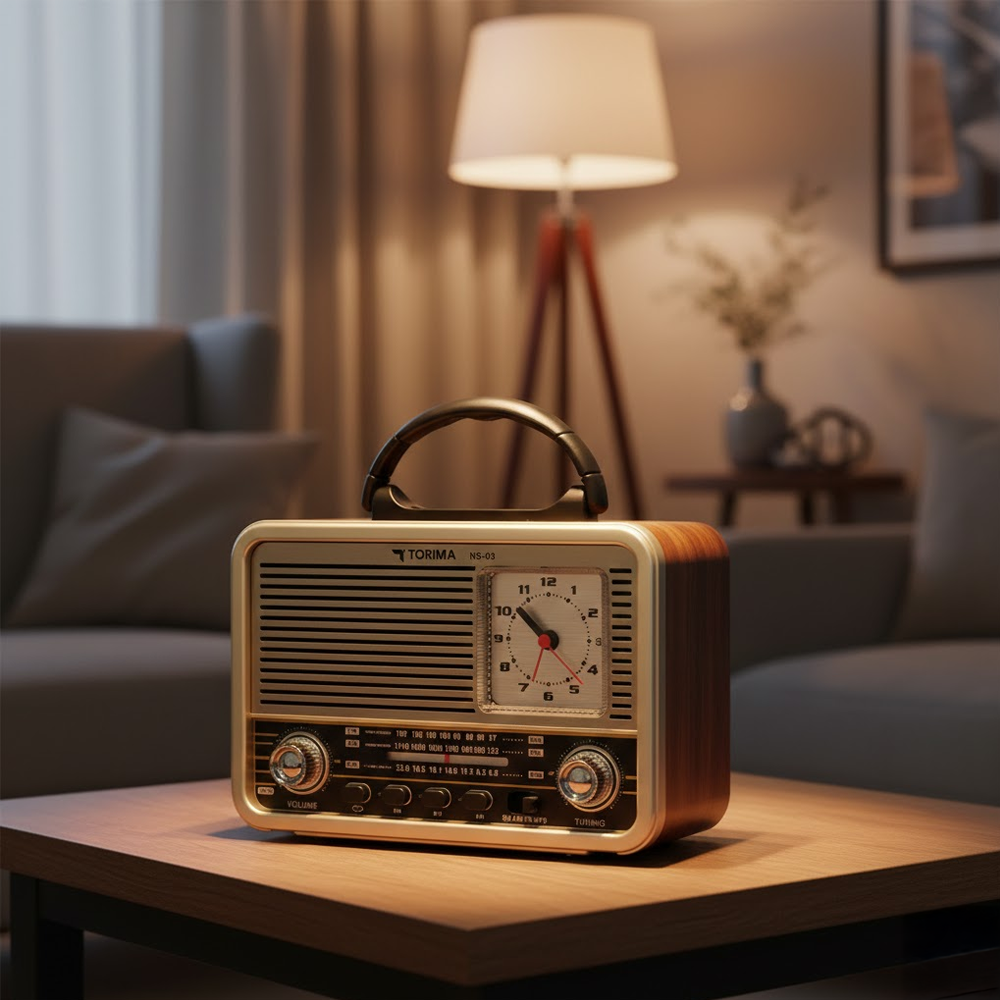 TORIMA Ns-03 Nostajik Radyo Bluetooth Hoparlör Altın Fiyat