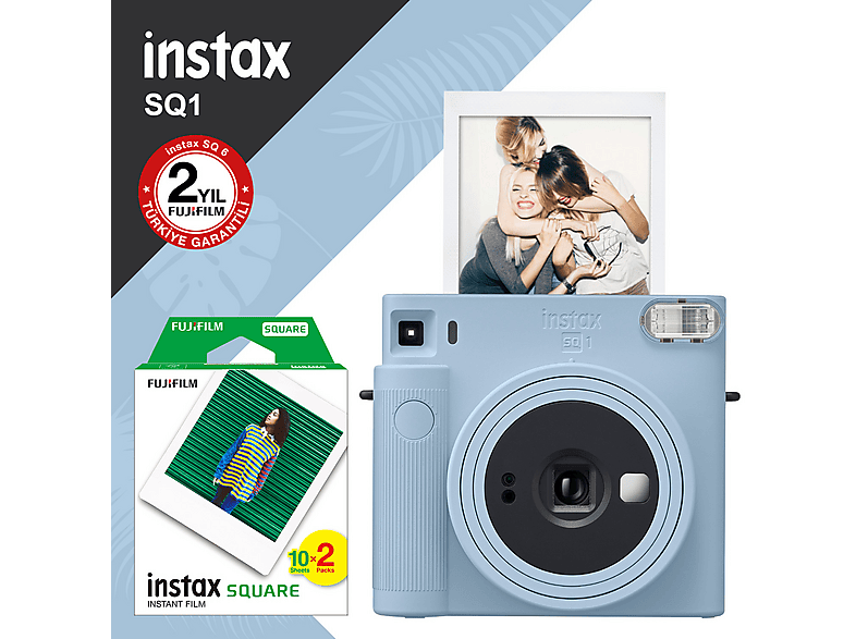 FUJIFILM Instax SQ1 Fotoğraf Makinesi ve 20li Kare Film Bundle Set Mavi