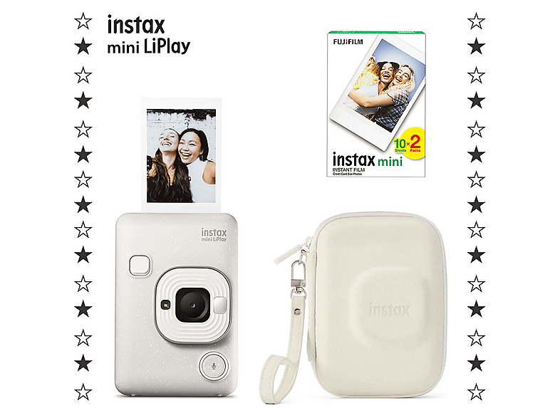 FUJIFILM Instax mini LiPlay Fotoğraf Makinesi 20'li Film ve Çanta Hediye Seti Beyaz