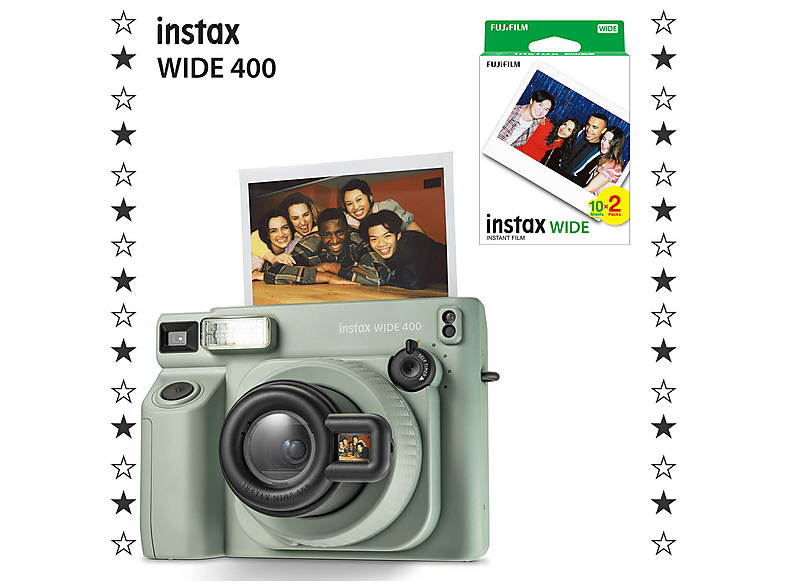FUJIFILM Instax Wide 400 Fotoğraf Makinesi ve 20'li Film Bundle Set Yeşil