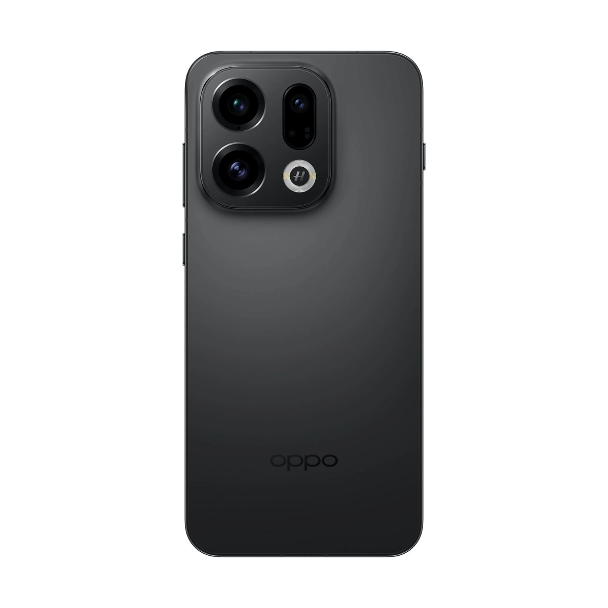 Czarny tył smartfona z wieloma obiektywami i lampą błyskową. Logo Oppo widoczne na dole.