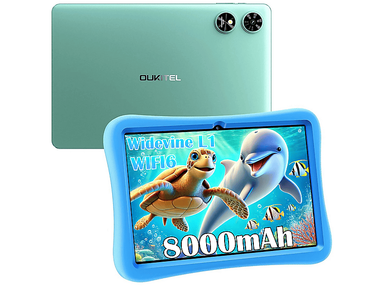 OUKITEL OT6 Kids 16GB 8000mAh WiFi6 Widevine L1, Tablet, 64 GB, 10,1 Zoll, Grün