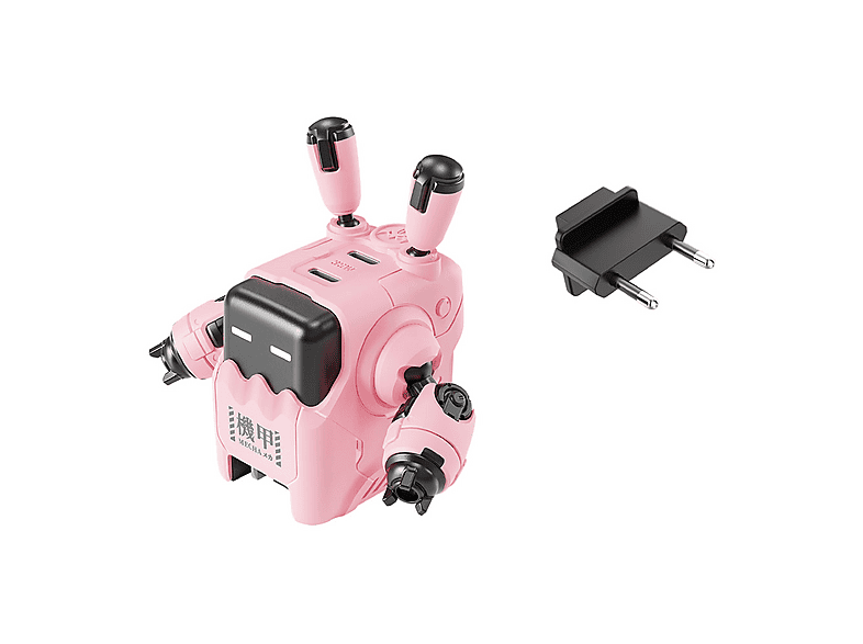 GRAVASTAR Alpha65 Robot Figürlü 65W Hızlı Şarj Adaptörü Pembe