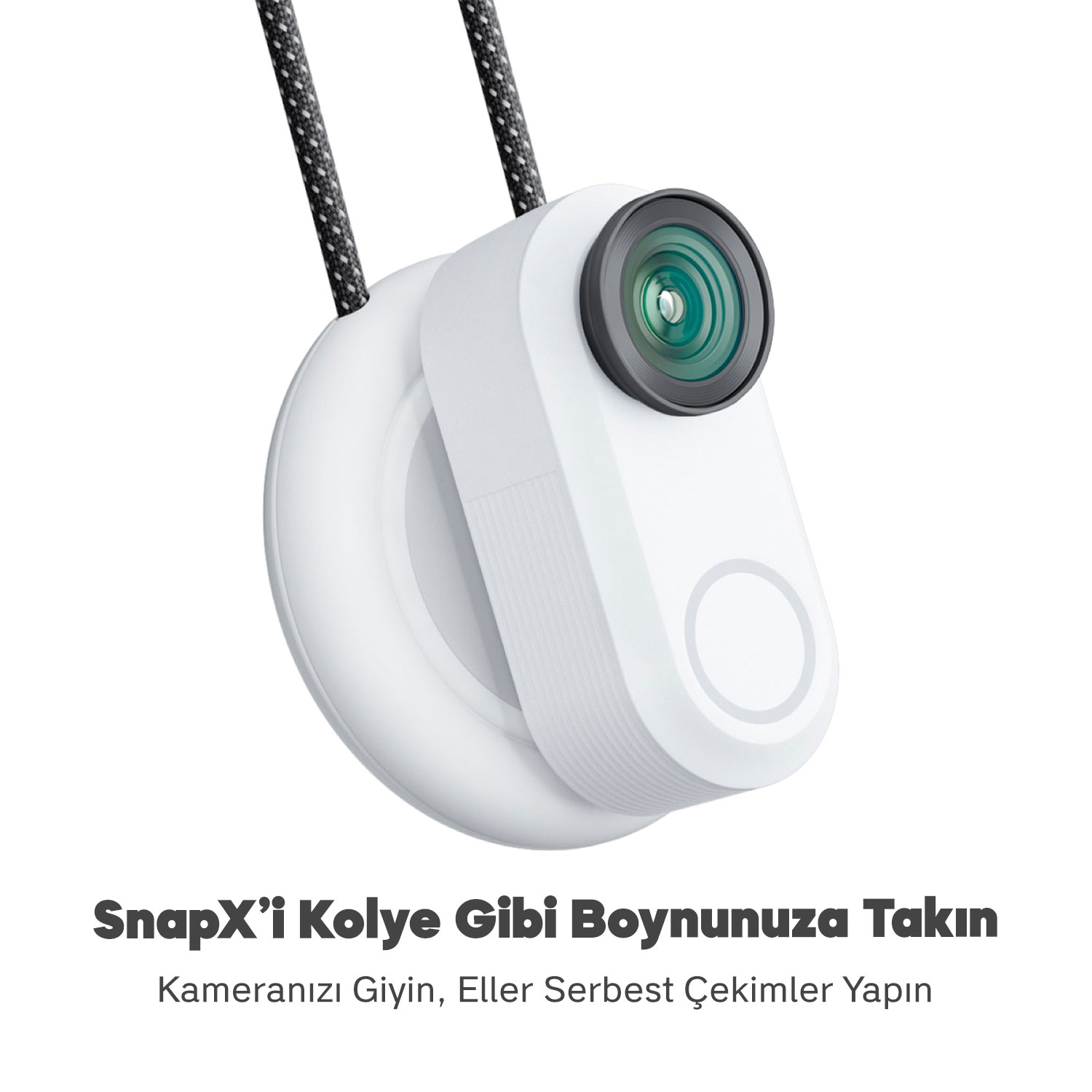 AKASO SnapX 4K/60FPS 20MP Wi-Fi  Giyilebilir Vücut Kamerası Taşınabilir Mini Aksiyon Kamera Beyaz