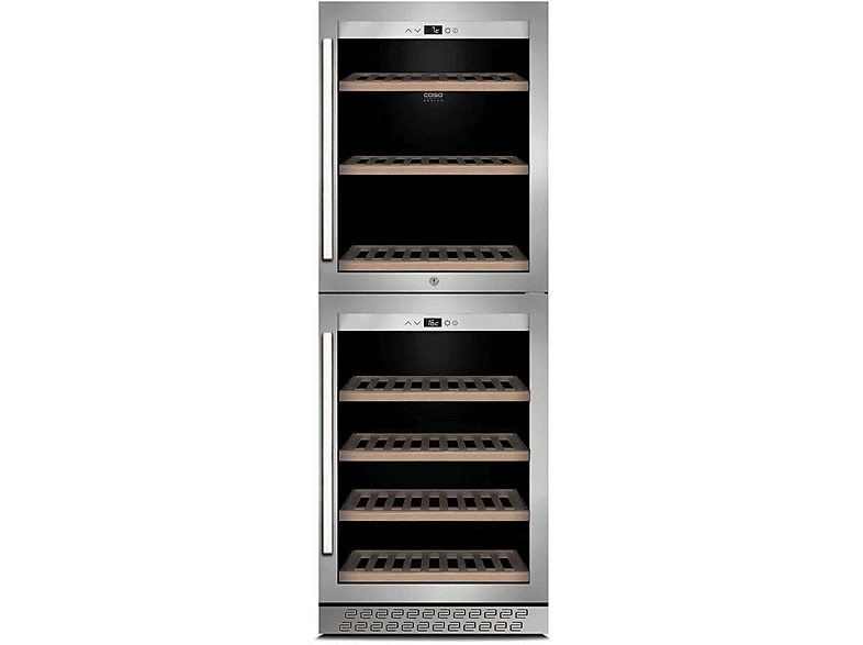 CASO WineChef Pro 126-2D Weintemperierschrank (EEK G, Edelstahl, Schwarz)