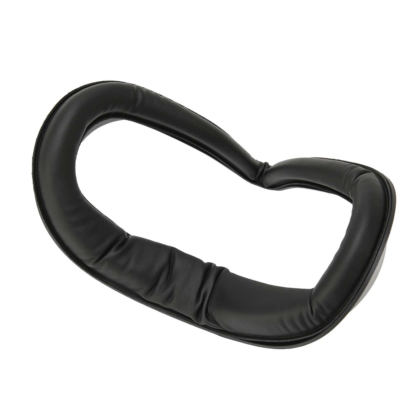 Eine schwarze, gepolsterte Gesichtsabdeckung für ein VR-Headset. Sie ist oval geformt mit gewölbter Ober- und Unterseite.