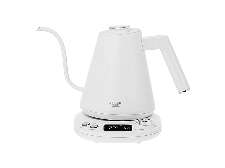ADLER AD 1349 Wasserkocher, Weiß/Silber