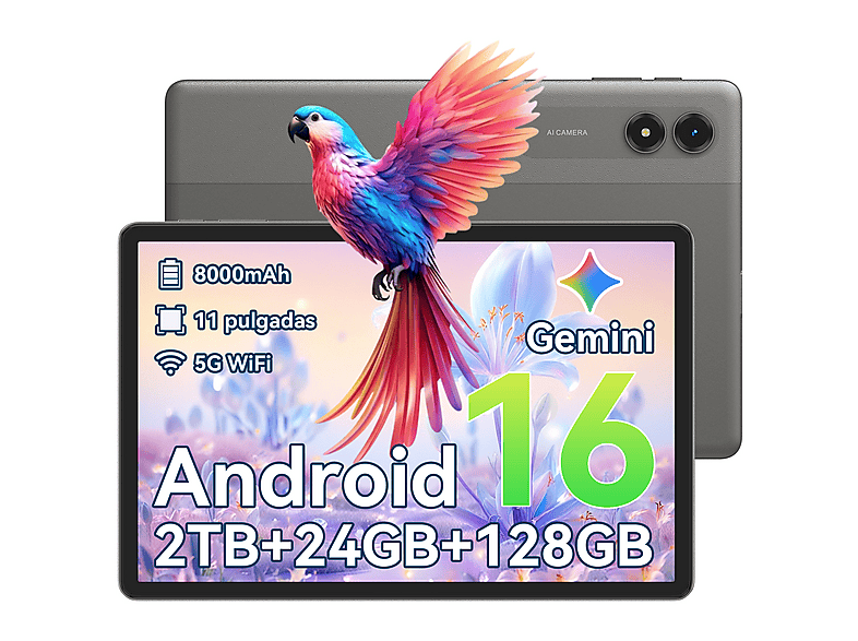 TABWEE T50 Andriod 16, Tablet, 128 GB, 11 Zoll, Grau